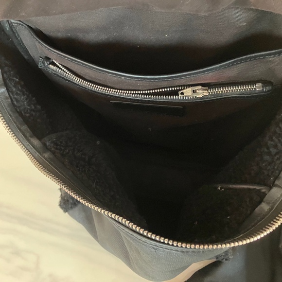 black leather and shearling alexander wang backpack NEW Alexander Wang Black Leather Shearling Backpack with Dustbag